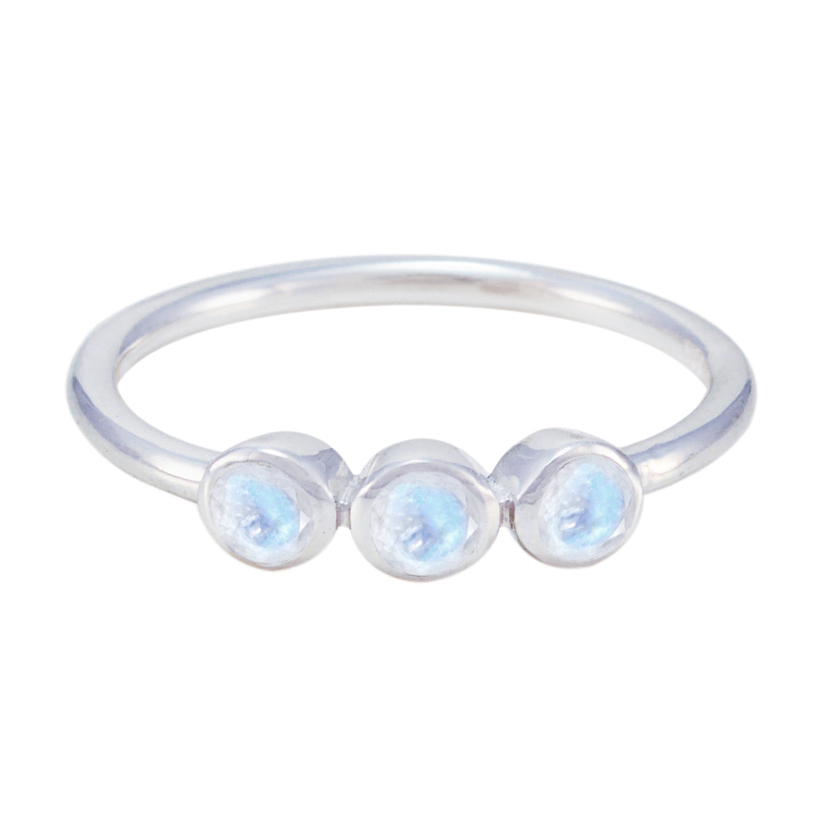 Rainbow Moonstone multiple Japanese Sterling Silver White Gemstones Elegant  Sophisticated Ring Jewellery
