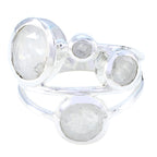 Rainbow Moonstone quarter Egyptian 92.5 Silver White Gemstone Minimal Cultural Ring Jewellery