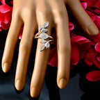 Rainbow Moonstone Hepta Egyptian 925 Silver White Gems Classic Leafy Ring Jewelry