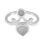 Rainbow Moonstone Toi et Moi Indian Silver White Gems Tiny Sophisticated Ring Jewelry