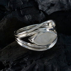 Rainbow Moonstone Toi et Moi Moroccan Silver White Gemstone Tiny Love Ring Jewelry