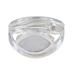 Rainbow Moonstone Toi et Moi Moroccan Silver White Gemstone Tiny Love Ring Jewelry