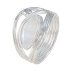 Rainbow Moonstone Toi et Moi Moroccan Silver White Gemstone Tiny Love Ring Jewelry