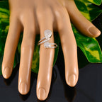 Rainbow Moonstone Toi et Moi Egyptian 925 Sterling Silver White Gemstones Tiny Feminine Ring Jewellery