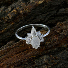 Rainbow Moonstone Toi et Moi Turkish 925 Sterling Silver White Gems Elegant  Graceful Ring Jewelry