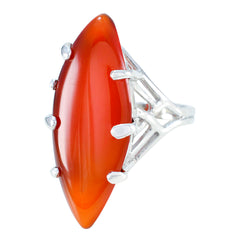 Red onyx Solitaire Turkish Sterling Silver Red Gemstones Chunky Traditional Ring Jewellery