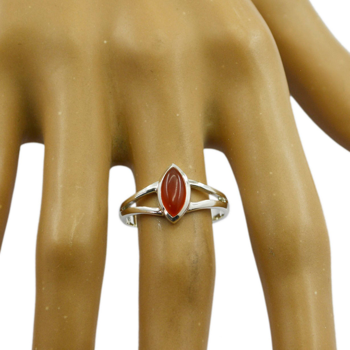 Red onyx Solitaire Turkish 925 Silver Red Gems Dainty Geometric Ring Jewellery