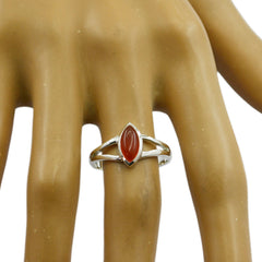 Red onyx Solitaire Turkish 925 Silver Red Gems Dainty Geometric Ring Jewellery