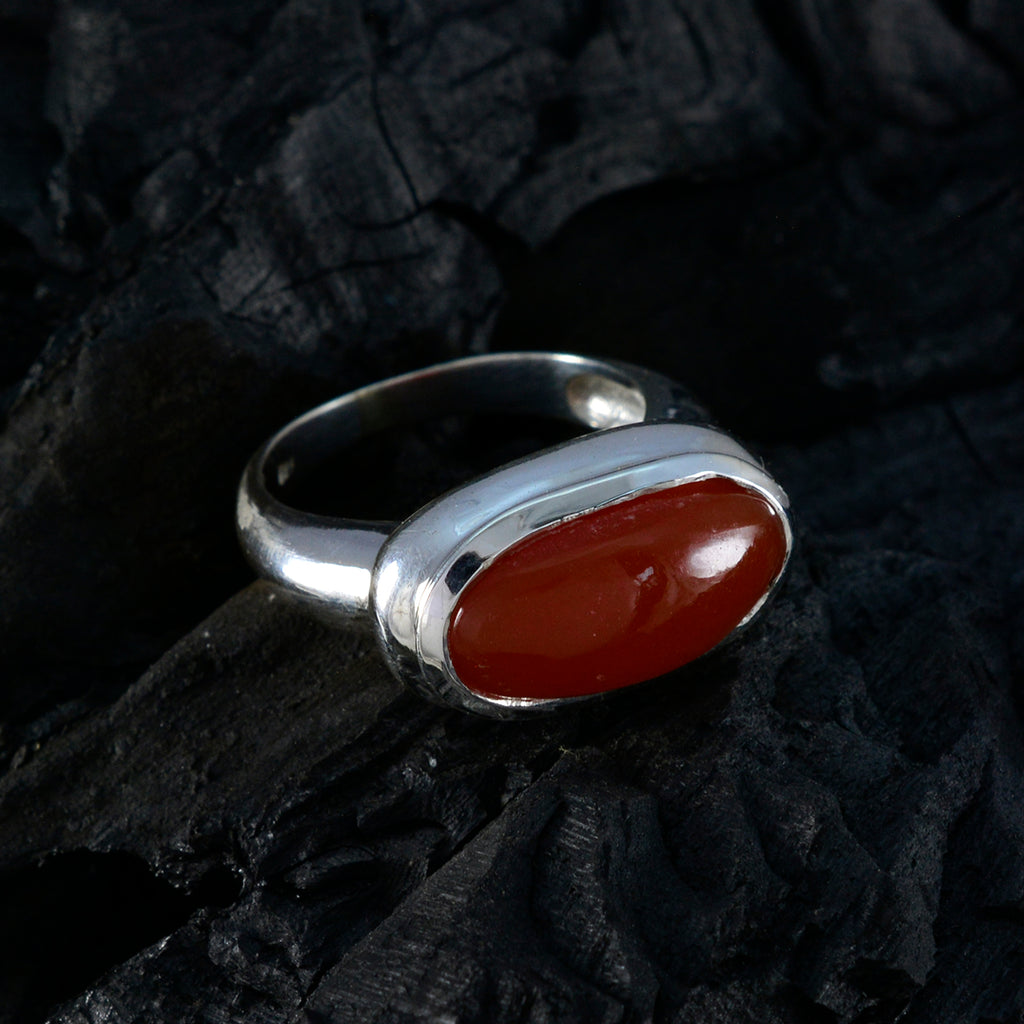 Red Onyx Solitaire Moroccan Silver Red Gemstones Eye catching Engagement Ring Jewelry
