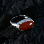 Red Onyx Solitaire Moroccan Silver Red Gemstones Eye catching Engagement Ring Jewelry