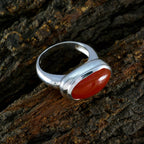 Red Onyx Solitaire Moroccan Silver Red Gemstones Eye catching Engagement Ring Jewelry