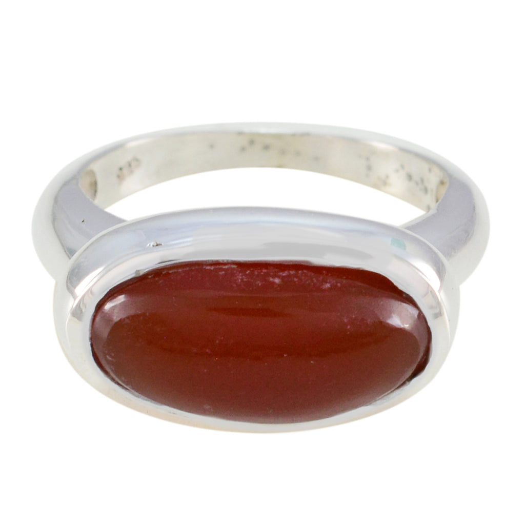 Red Onyx Solitaire Moroccan Silver Red Gemstones Eye catching Engagement Ring Jewelry