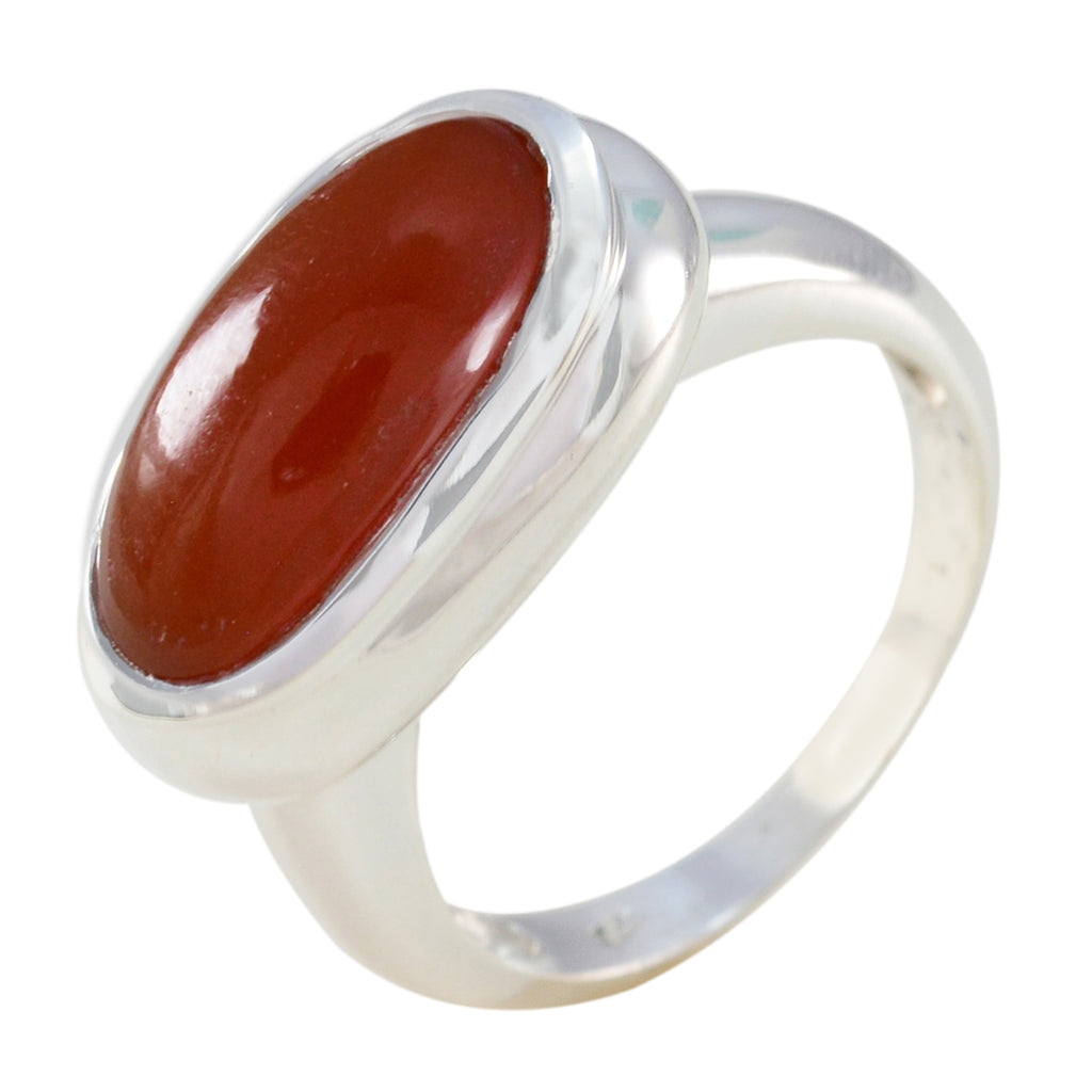 Red Onyx Solitaire Moroccan Silver Red Gemstones Eye catching Engagement Ring Jewelry