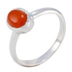 Roter Onyx Solitär Japanischer 925 Silber Rote Edelsteine Zarter Anmutiger Ring Schmuck