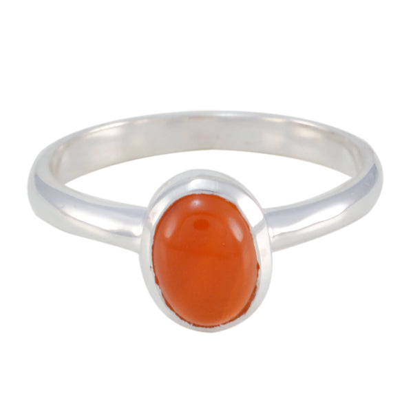 Red onyx Solitaire Japanese 925 Silver Red Gemstones Delicate Graceful Ring Jewelry