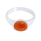 Red onyx Solitaire Japanese Silver Red Gems Dainty Contemporary Ring Jewellery