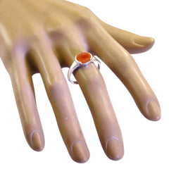 Red onyx Solitaire Japanese Silver Red Gems Dainty Contemporary Ring Jewellery