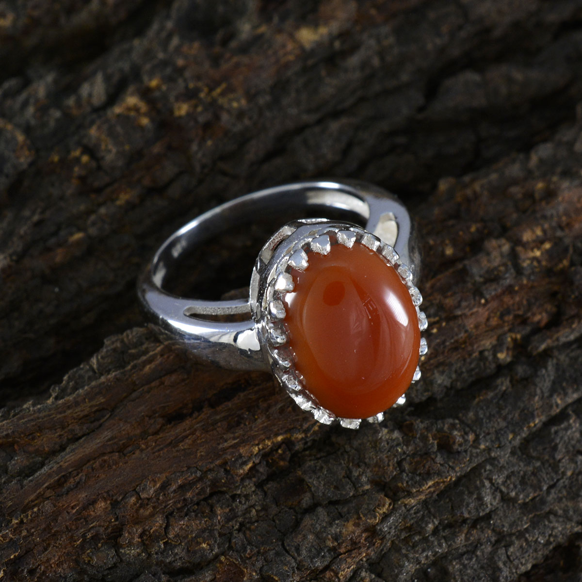 Red Onyx Solitaire Moroccan Sterling Silver Red Gems Classic Romantic Ring Jewellery