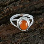 Red Onyx Solitaire Mexican 92.5 Silver Red Gemstone Classic Rope Wire Ring Jewellery