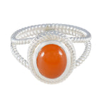 Red Onyx Solitaire Mexican 92.5 Silver Red Gemstone Classic Rope Wire Ring Jewellery