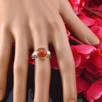 Red onyx Solitaire French 925 Sterling Silver Red Gems Tiny Contemporary Ring Jewelry