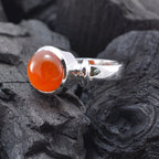 Red onyx Solitaire French 925 Sterling Silver Red Gems Tiny Contemporary Ring Jewelry