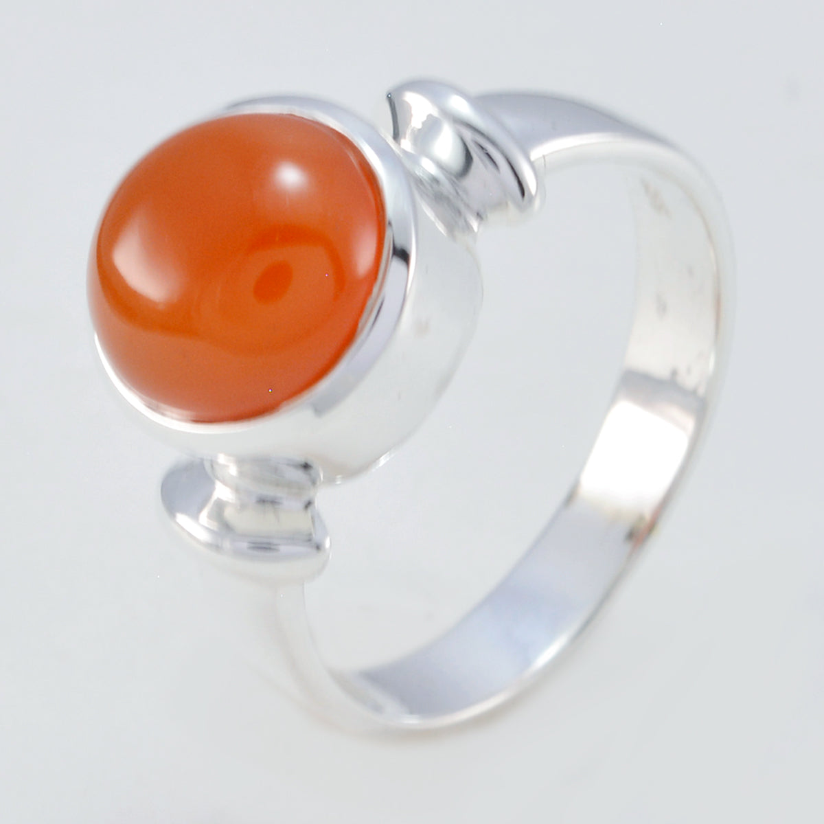 Red onyx Solitaire French 925 Sterling Silver Red Gems Tiny Contemporary Ring Jewelry