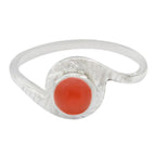 Roter Onyx Solitär Japanisches 925 Sterling Silber Rote Edelsteine Zierlicher glamouröser Ring Schmuck