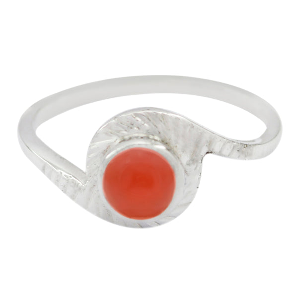 Red onyx Solitaire Japanese 925 Sterling Silver Red Gemstones Dainty Glamorous Ring Jewelry