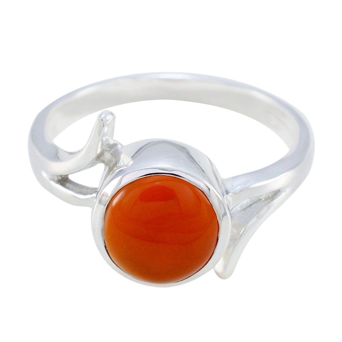 Red Onyx Solitaire French Sterling Silver Red Gemstone Slim Abstract Ring Jewellery Главное изображение товара