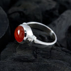 Red onyx Solitaire Russian 925 Sterling Silver Red Gemstone Eye catching Abstract Ring Jewellery