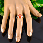 Red Onyx Solitaire Moroccan Silver Red Gemstones Slim Luxurious Ring Jewelry