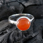 Red Onyx Solitaire Moroccan Silver Red Gemstones Slim Luxurious Ring Jewelry