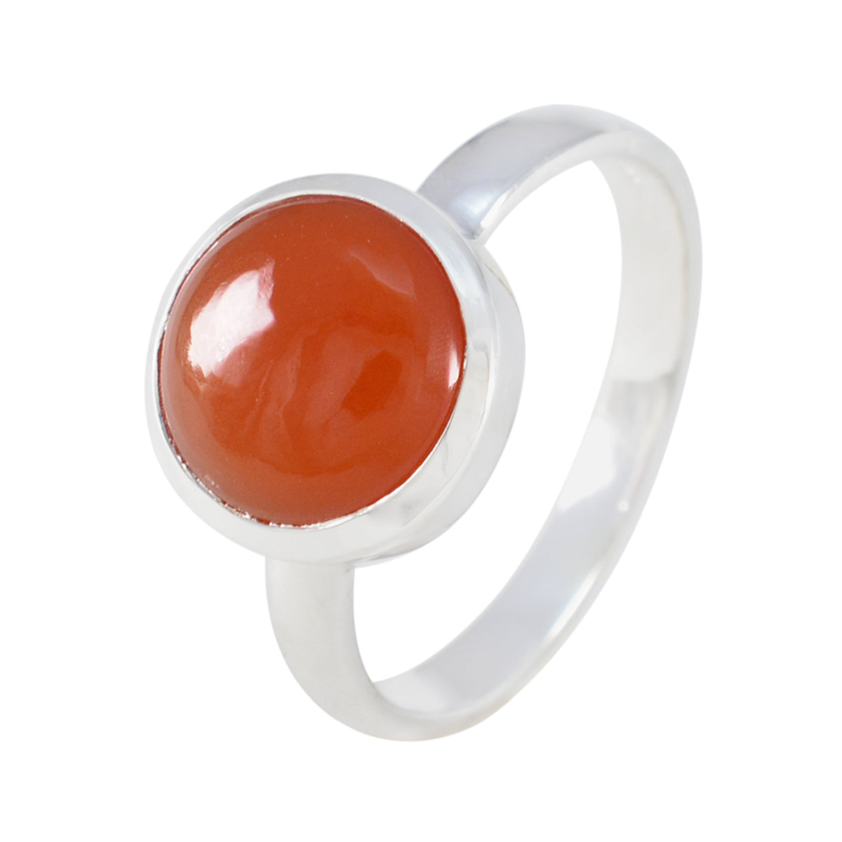 Red Onyx Solitaire Moroccan Silver Red Gemstones Slim Luxurious Ring Jewelry