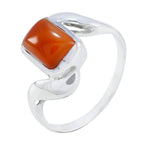 Red Onyx Solitaire German 92.5 Silver Red Gemstones Featherlight Contemporary Ring Jewelry