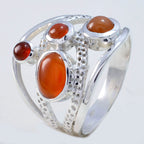 Red onyx quarter French 925 Sterling Silver Red Gemstones Eye catching Signet Ring Jewellery