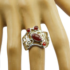 Red onyx quarter Latin American Silver Red Gemstones Essential  Filigree Ring Jewellery