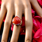 Red onyx Solitaire German Sterling Silver Red Gemstone Statement valentine Ring Jewelry