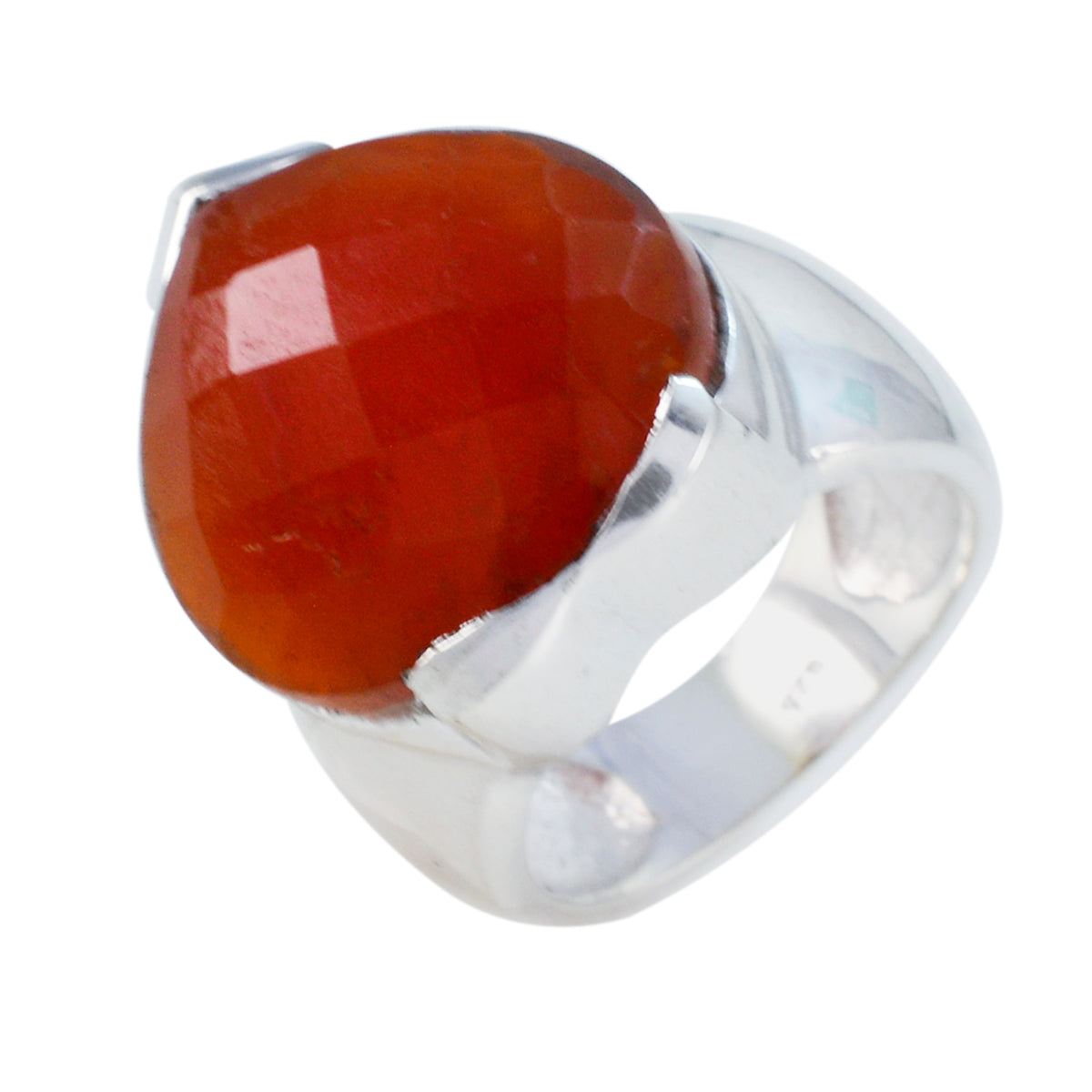 Red onyx Solitaire German Sterling Silver Red Gemstone Statement valentine Ring Jewelry