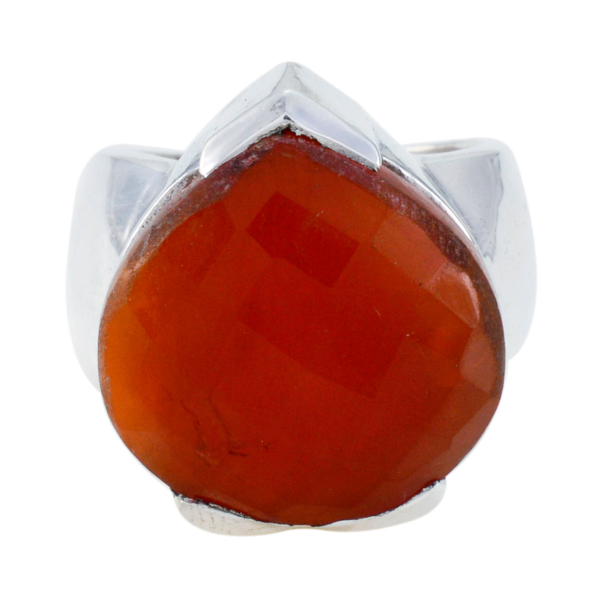 Red onyx Solitaire German Sterling Silver Red Gemstone Statement valentine Ring Jewelry