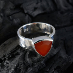 Red Onyx Solitaire Moroccan Sterling Silver Red Gems Eye catching Signet Band Jewellery
