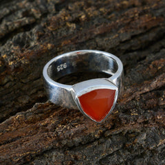 Red Onyx Solitaire Moroccan Sterling Silver Red Gems Eye catching Signet Band Jewellery