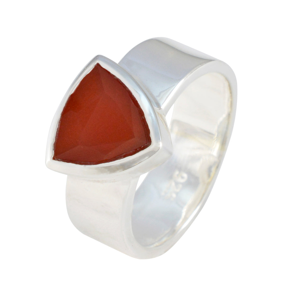 Red Onyx Solitaire Moroccan Sterling Silver Red Gems Eye catching Signet Band Jewellery