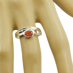 Roter Onyx Solitär Indischer 925 Sterling Silber Roter Edelstein Federleicht Kultureller Ring Schmuck