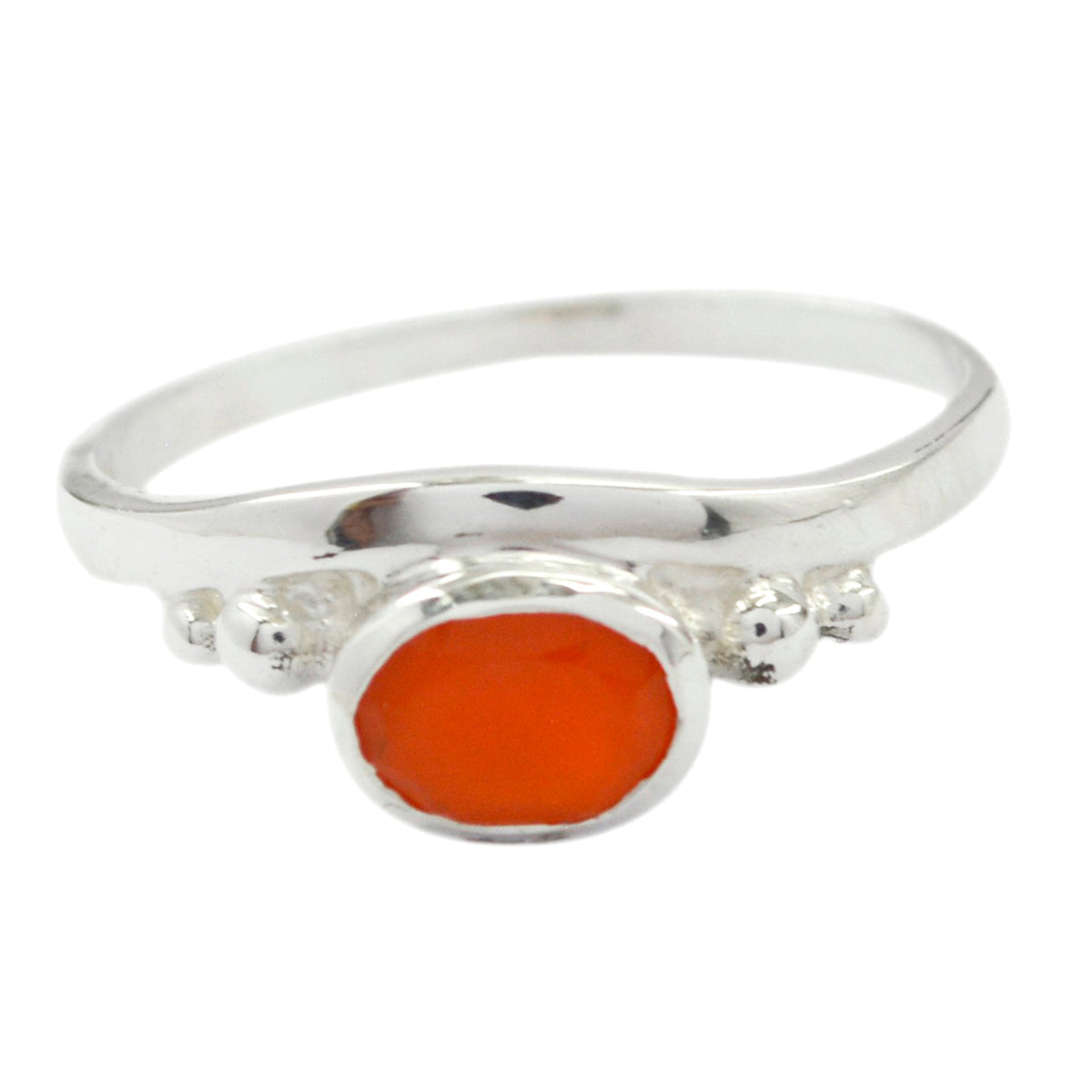 Red onyx Solitaire Japanese Silver Red Gemstones Delicate Glamorous Ring Jewellery
