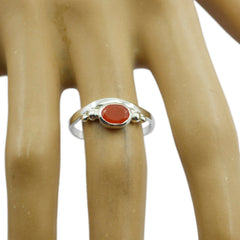 Red onyx Solitaire Japanese Silver Red Gemstones Delicate Glamorous Ring Jewellery