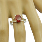 Red onyx Solitaire American 925 Silver Red Gemstones Delicate Graceful Ring Jewellery