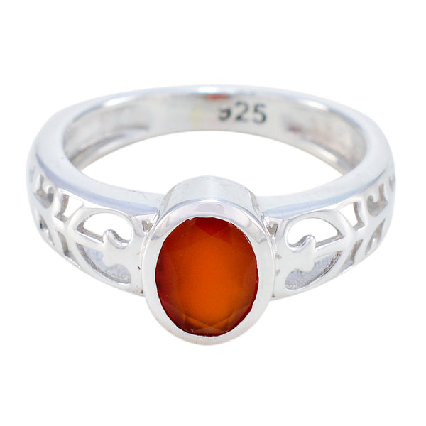 Red onyx Solitaire Italian Sterling Silver Red Gems Whisper thin Rope Wire Ring Jewelry