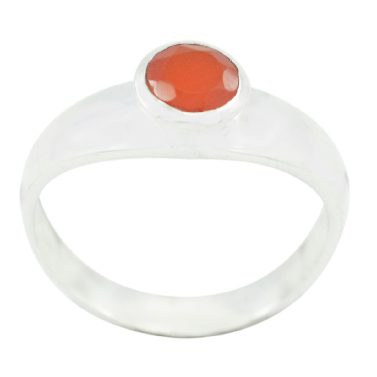 Red onyx Solitaire American 925 Silver Red Gemstone Whisper thin Sophisticated Ring Jewelry Image principale du produit