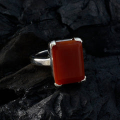 Red Onyx Solitaire Moroccan Silver Red Gemstones Essential  Modern Ring Jewellery